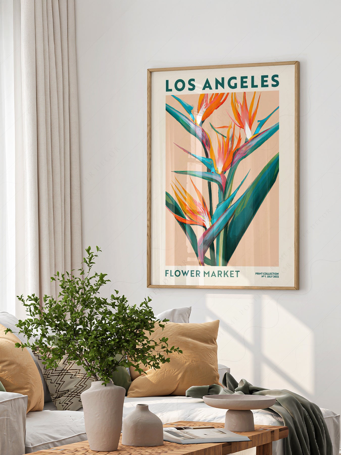 Los Angeles Flower Market Print – Bird of Paradise Botanical Wall Art