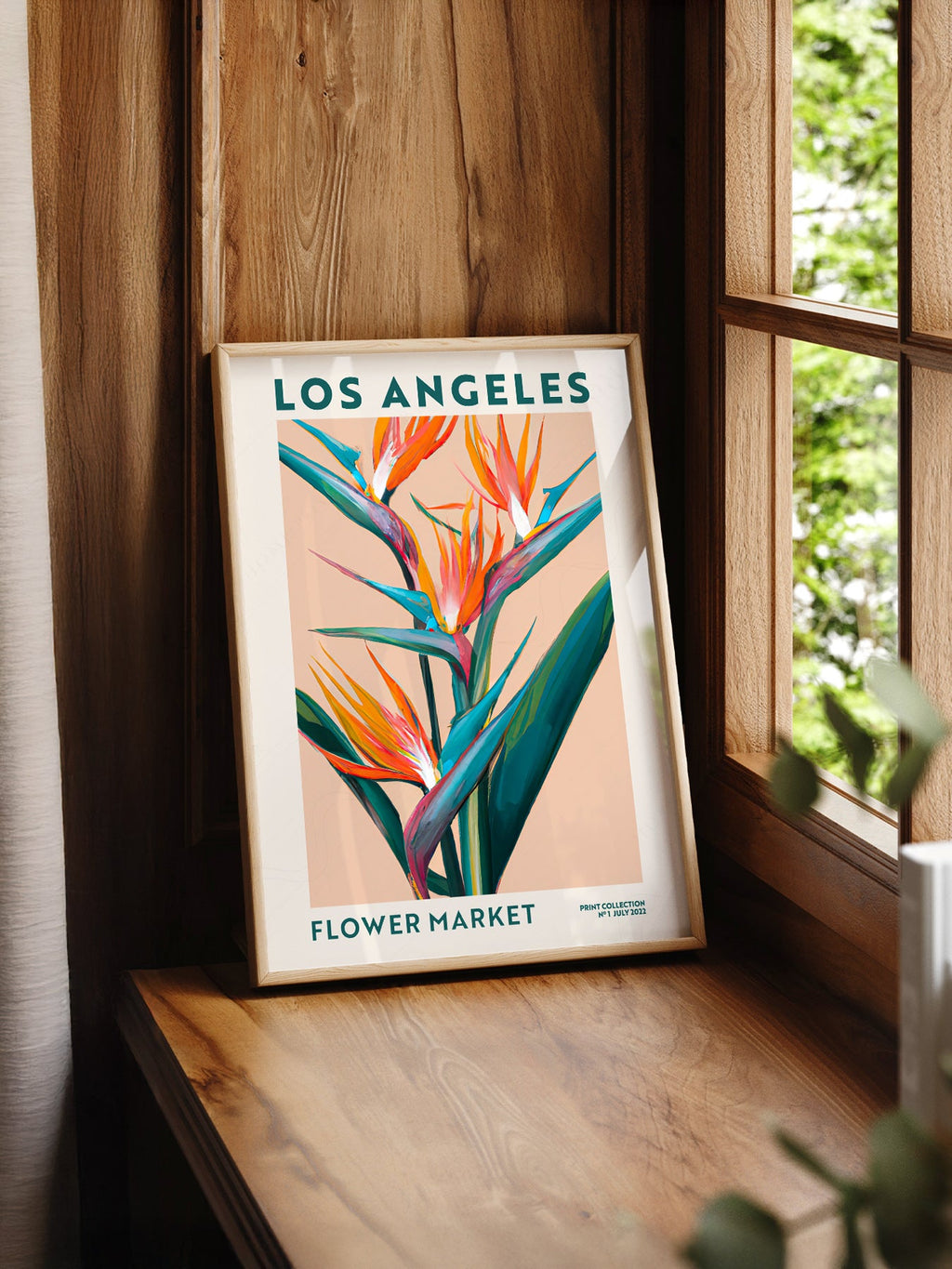 Los Angeles Flower Market Print – Bird of Paradise Botanical Wall Art
