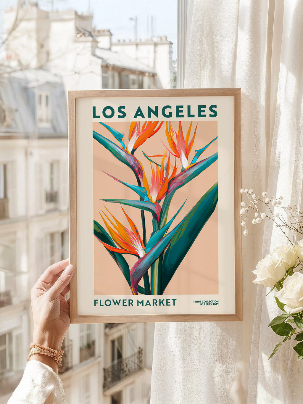 Los Angeles Flower Market Print – Bird of Paradise Botanical Wall Art