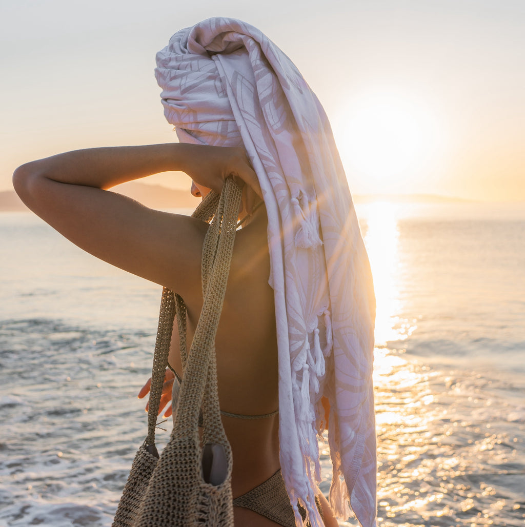Turkish Towels Canada | Body Towel | Oat + White
