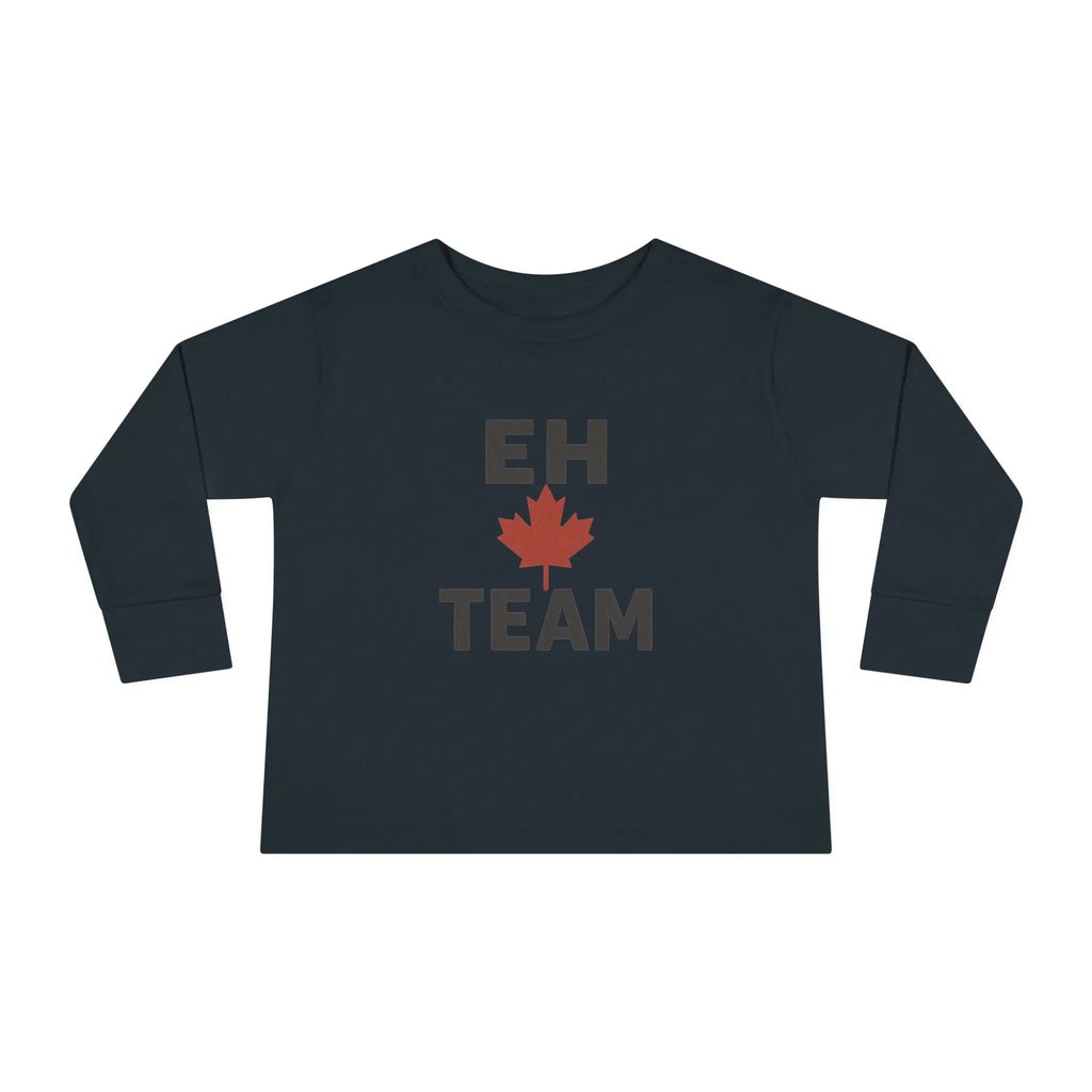 T-shirt à manches longues pour tout-petit Maple Stick « Eh Team » – Fierté de la feuille d'érable