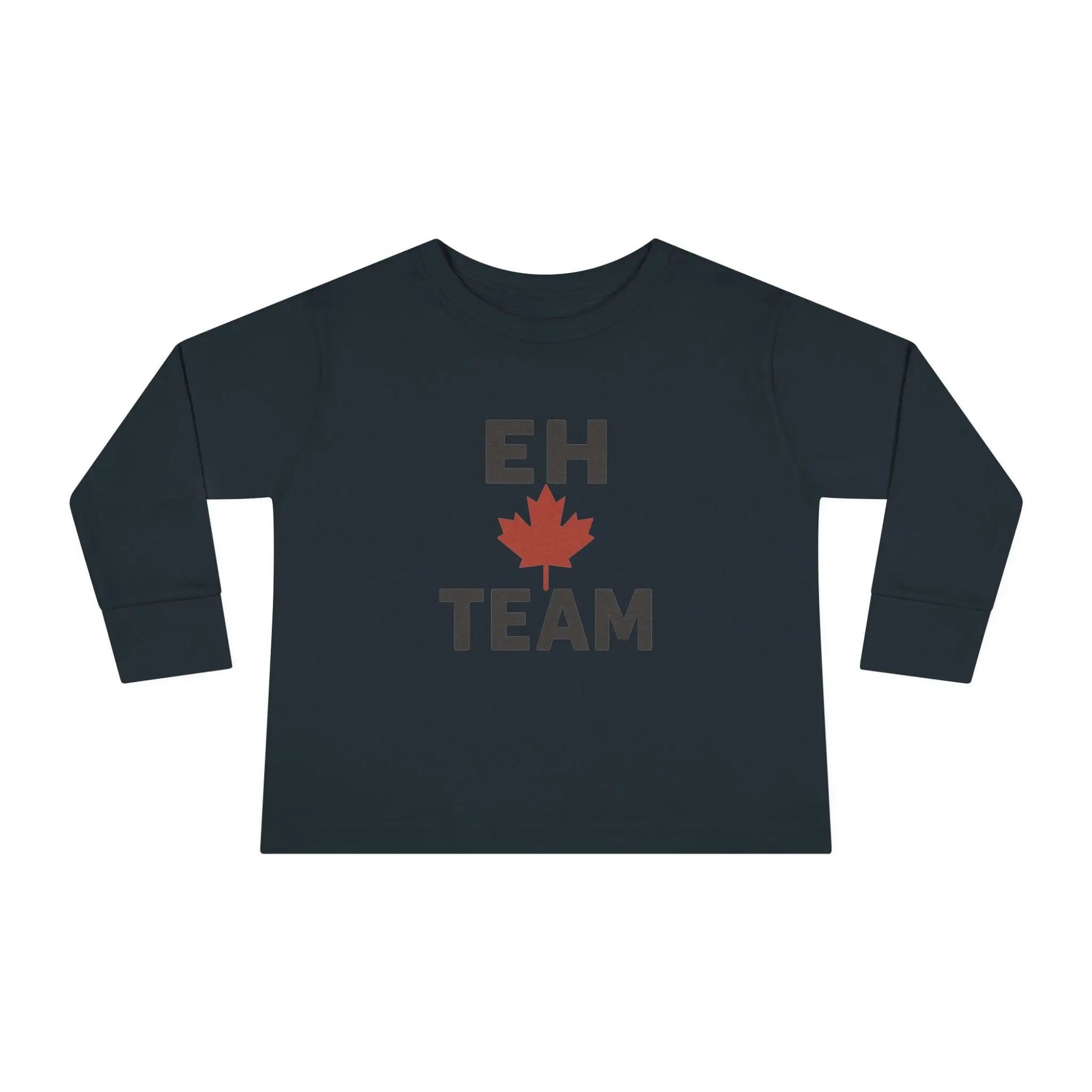 T-shirt à manches longues pour tout-petit Maple Stick « Eh Team » – Fierté de la feuille d'érable