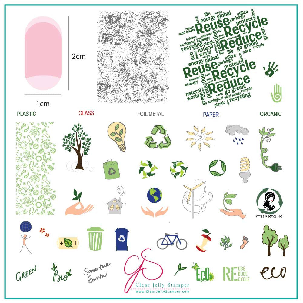 Clear Jelly Stamper - Recycle This