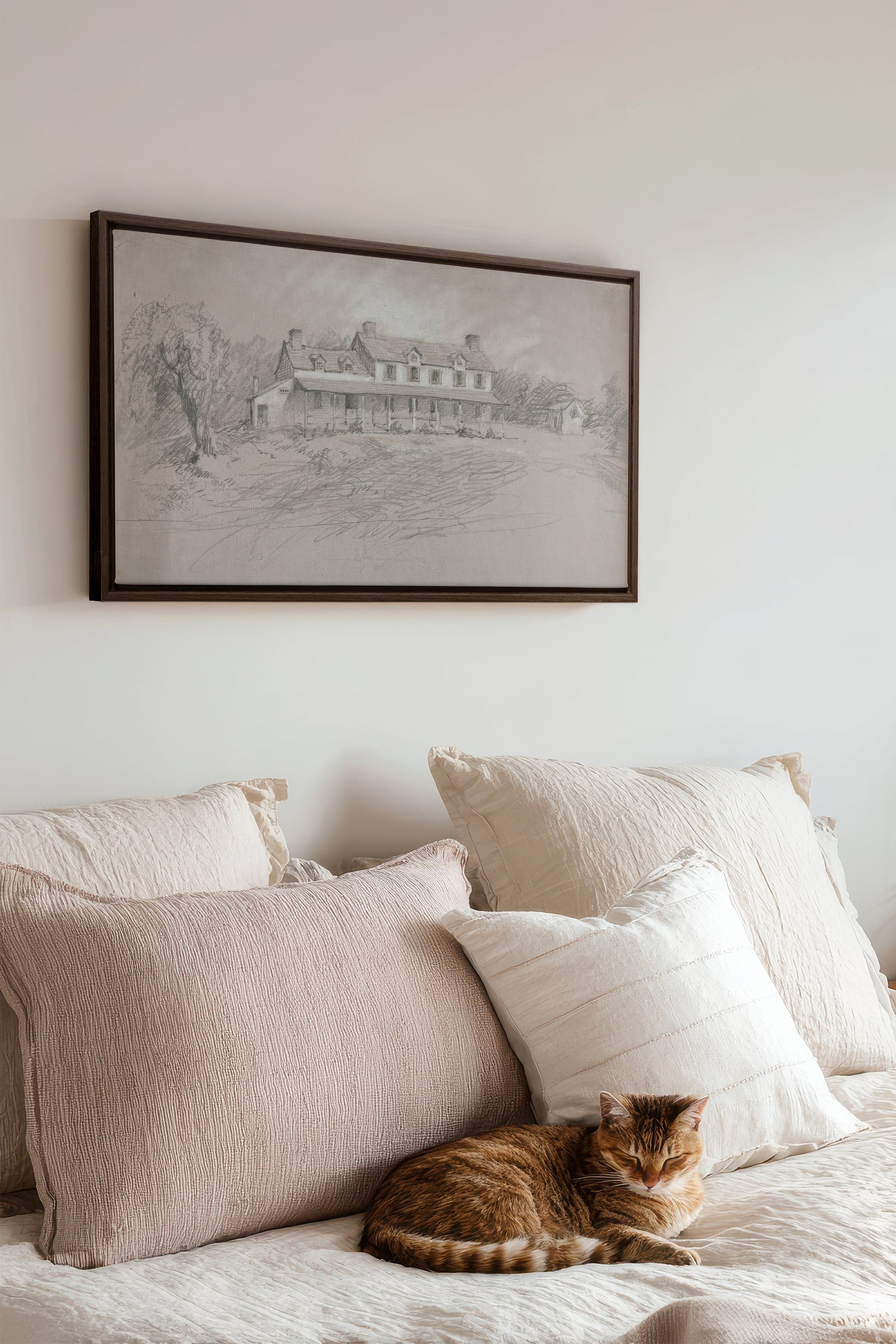 Shadowed House, Stretched Canvas Artwork