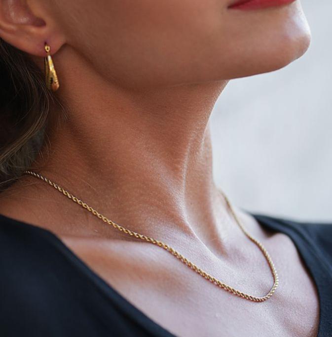 ULYANA: Rope Chain Gold Necklace - 20 Inches