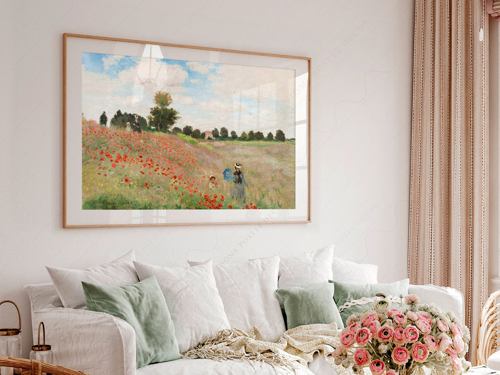 Claude Monet The Poppy Field near Argenteuil - Museum Art Print