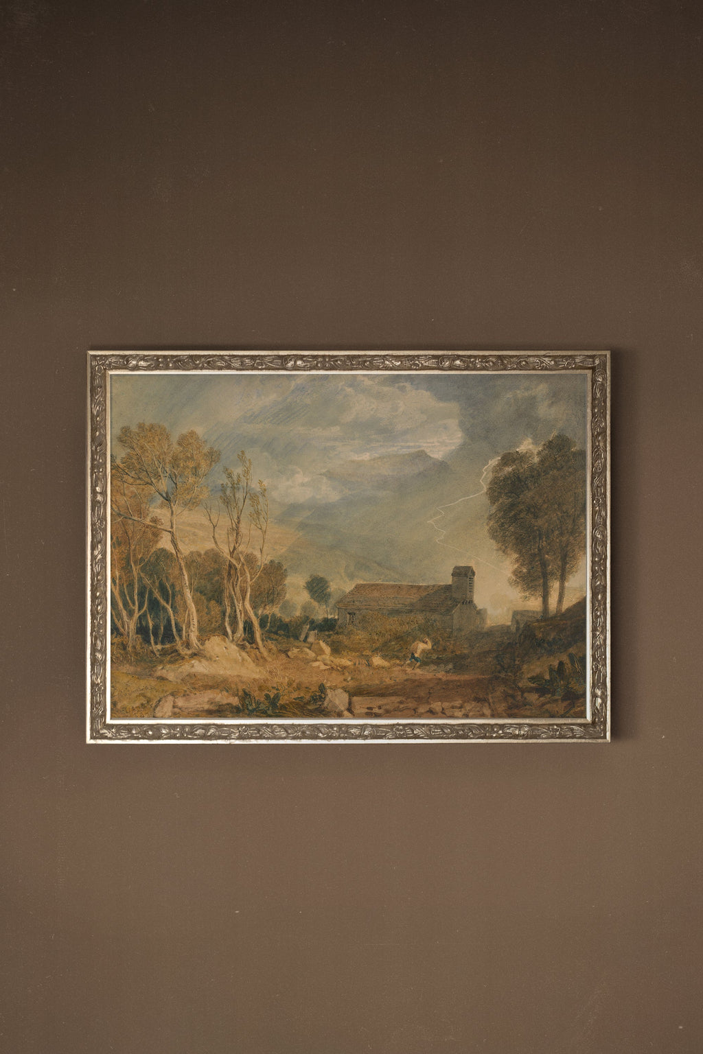 Storm Over the Valley, Vintage Silver Frame