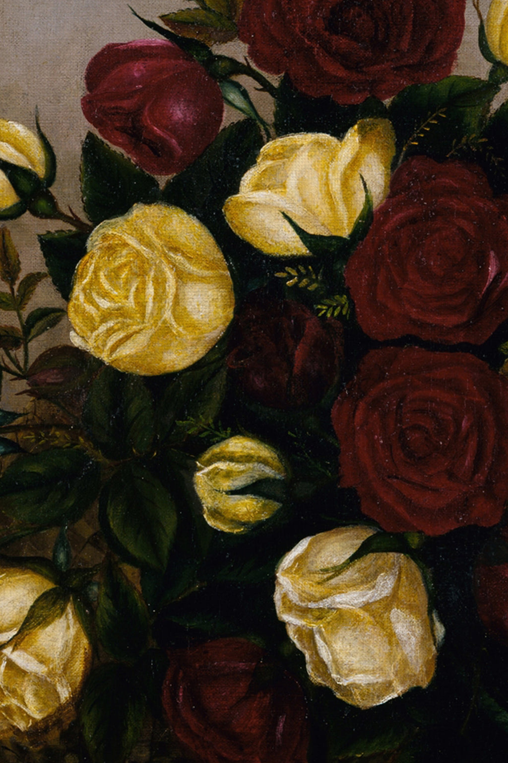Antique Roses, Vintage Frame Gold