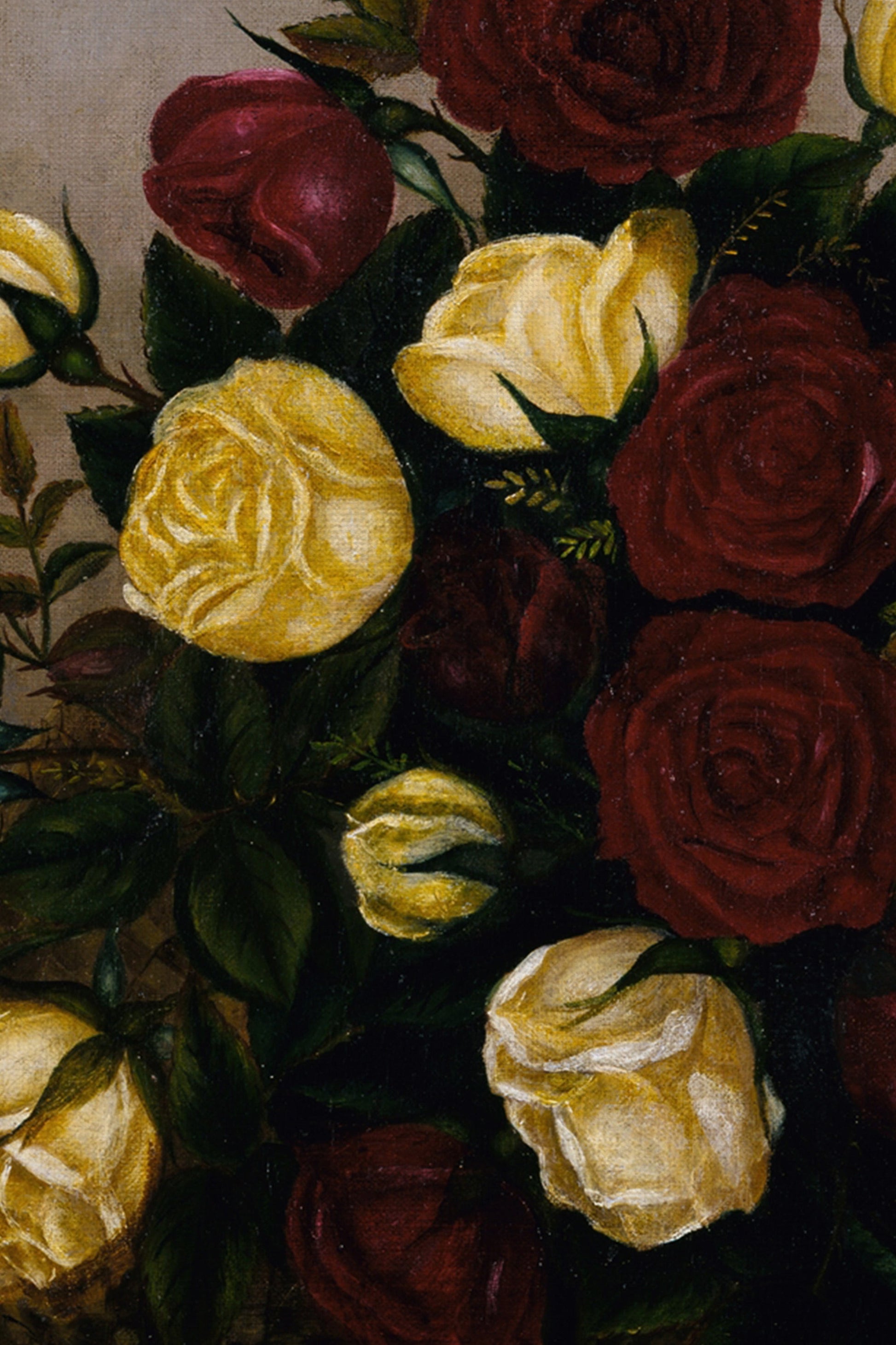 Antique Roses, Vintage Frame Gold