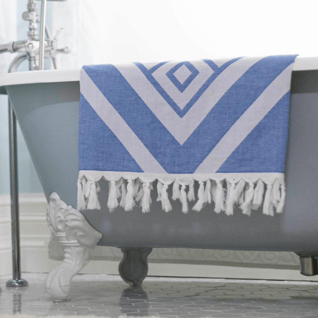 Turkish towels Canada | Set in blue and white