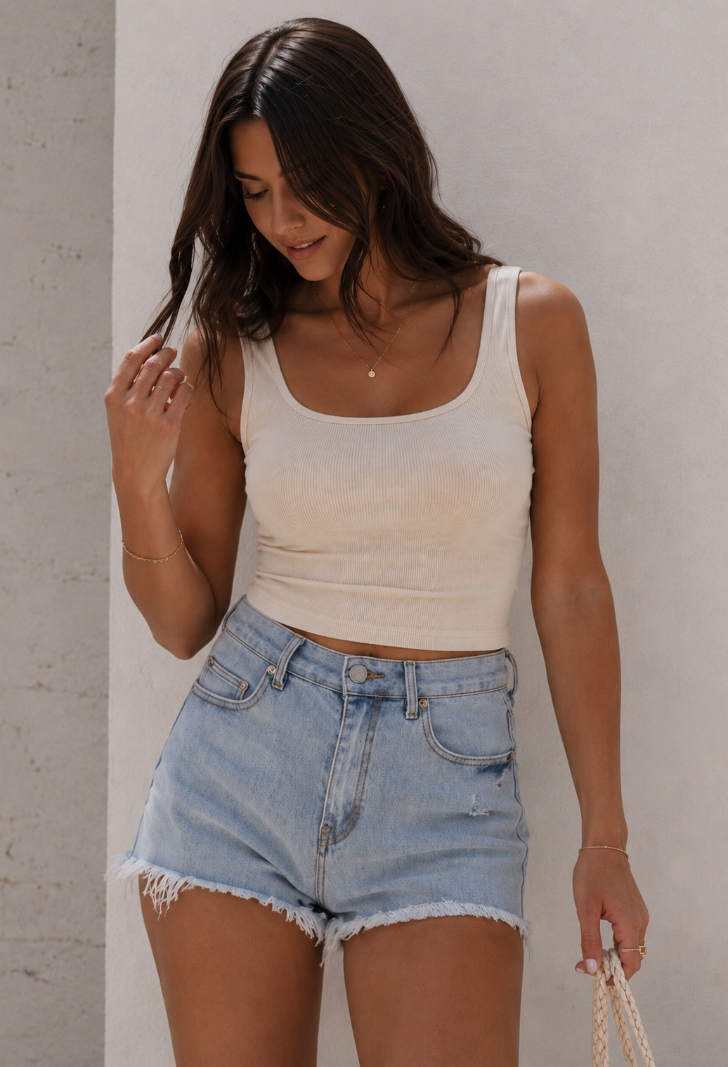 Cropped Camisole - Beige