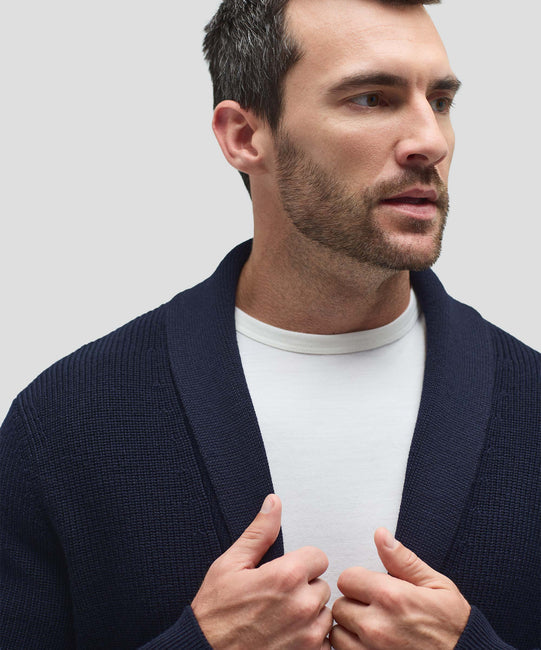 Cardigan en laine mérinos pour homme
