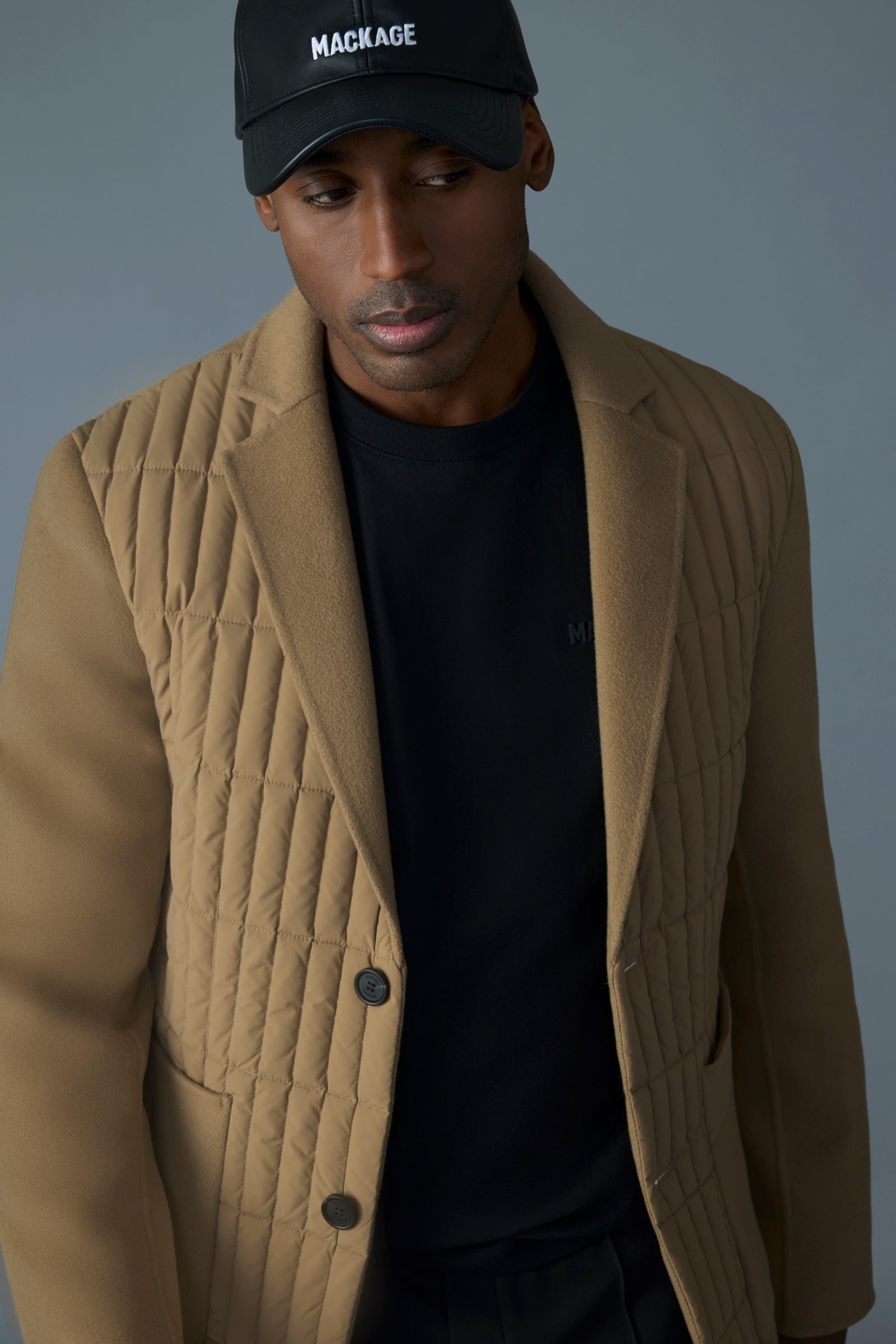 JOHN Mixed-media vertical quilt blazer