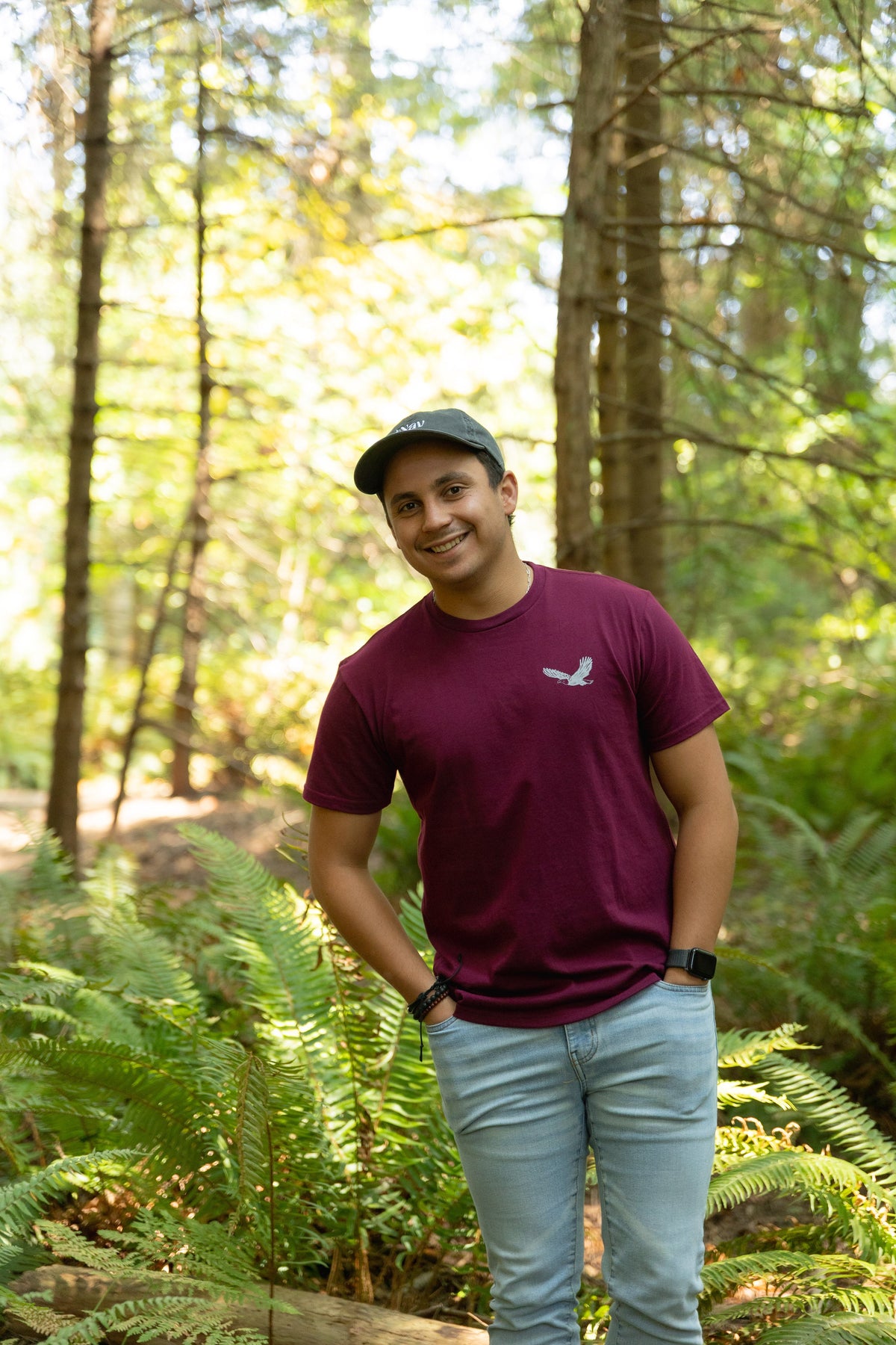 PAYSAGE DE VAN ISLE - T-shirt unisexe en coton biologique - Bordeaux