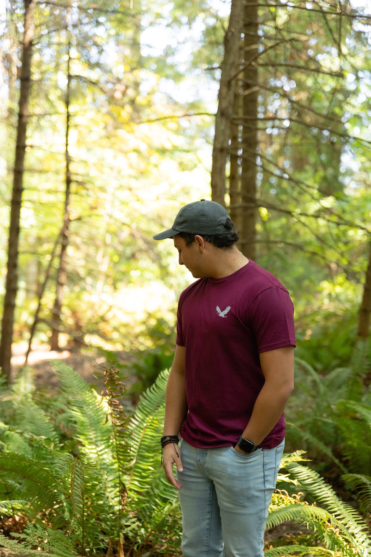 PAYSAGE DE VAN ISLE - T-shirt unisexe en coton biologique - Bordeaux