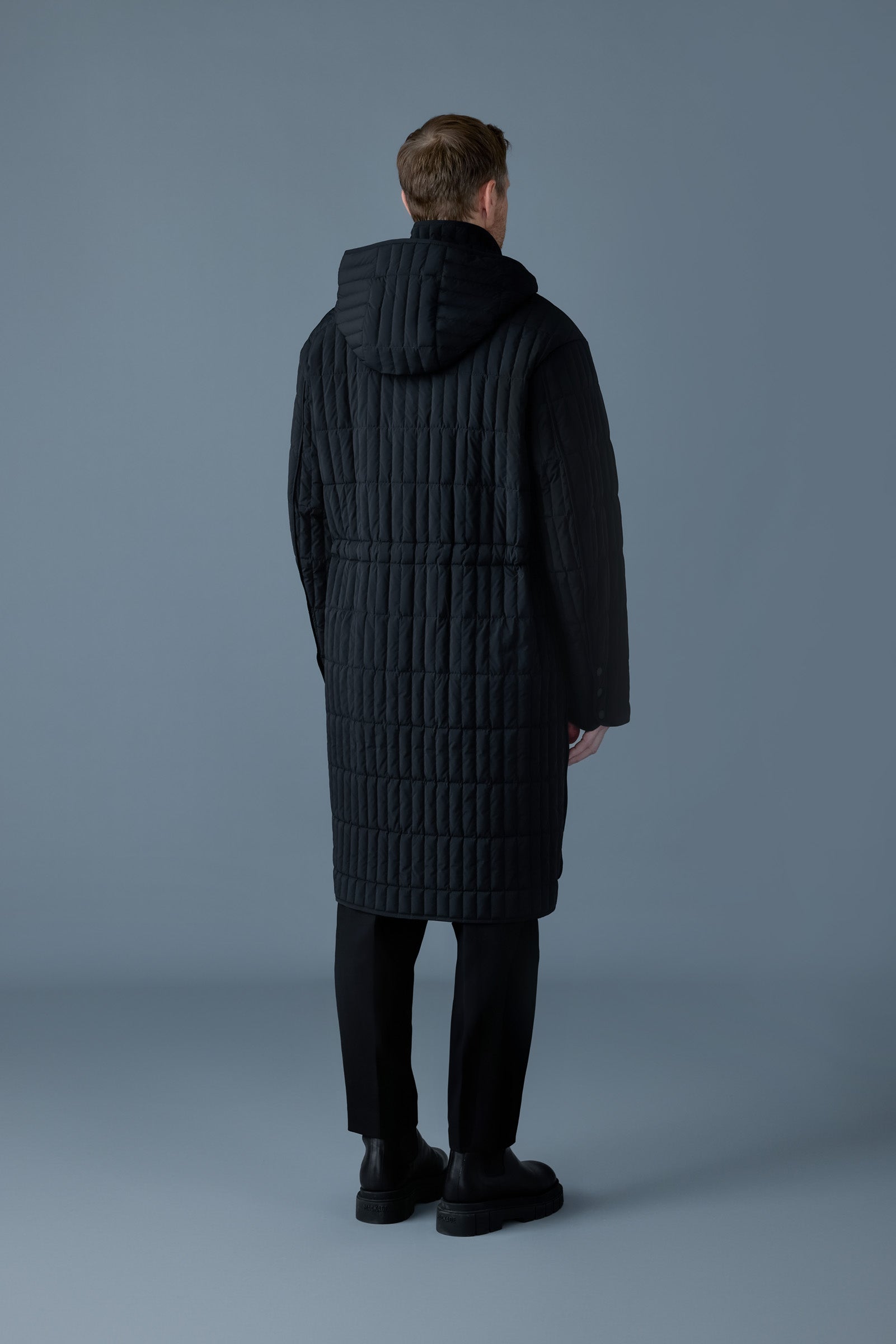 ASHER Light down vertical quilted coat