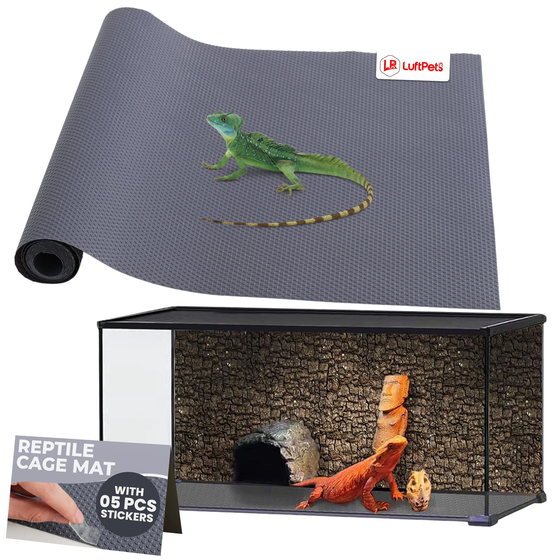 Versatile EVA Cage Liner – Rabbit, Guinea Pig & Reptile Mat, Easily Cut , 18"×79" LUFTPETS