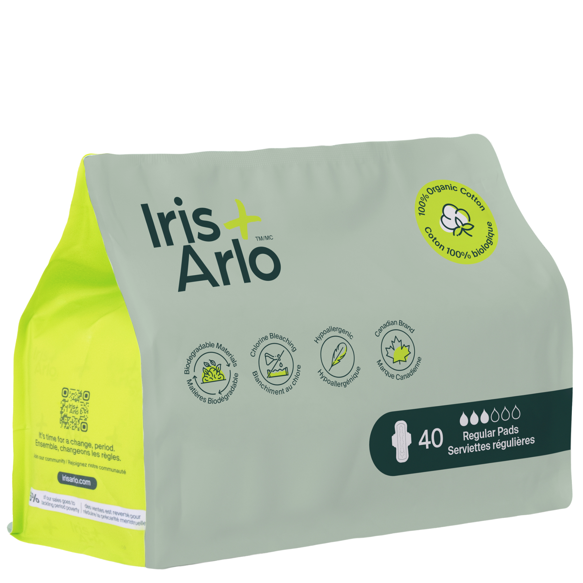 Bulk (40) - 100% Organic Daily Pads - Resealable Bag