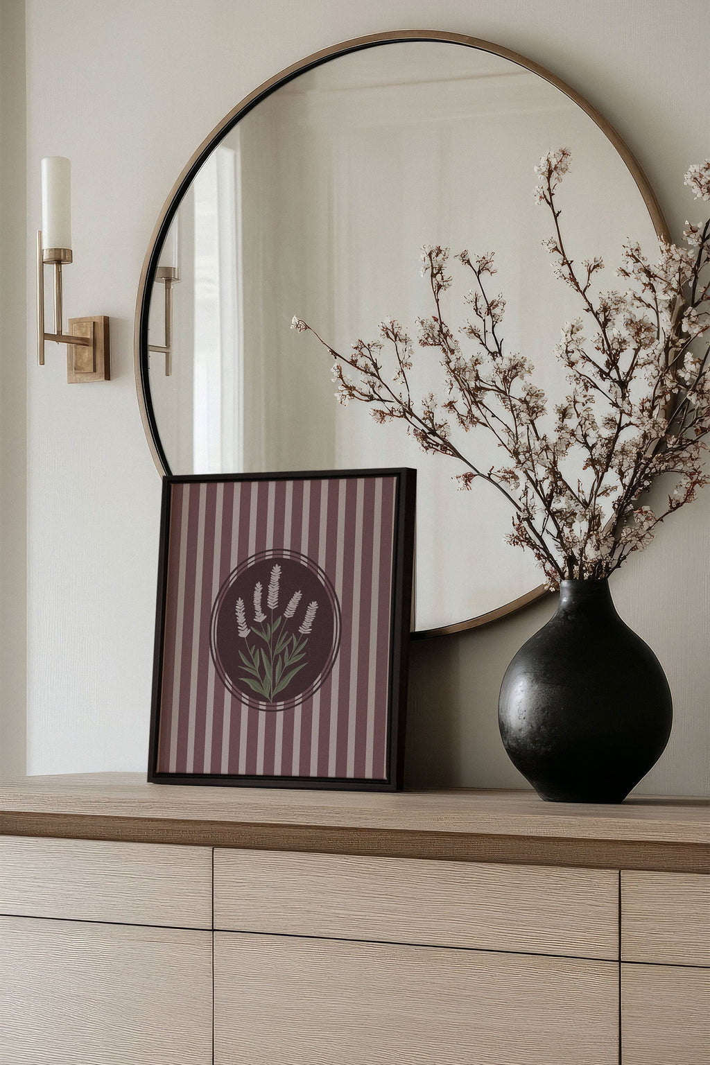 LAVENDER STRIPES, Stretched Canvas Artwork