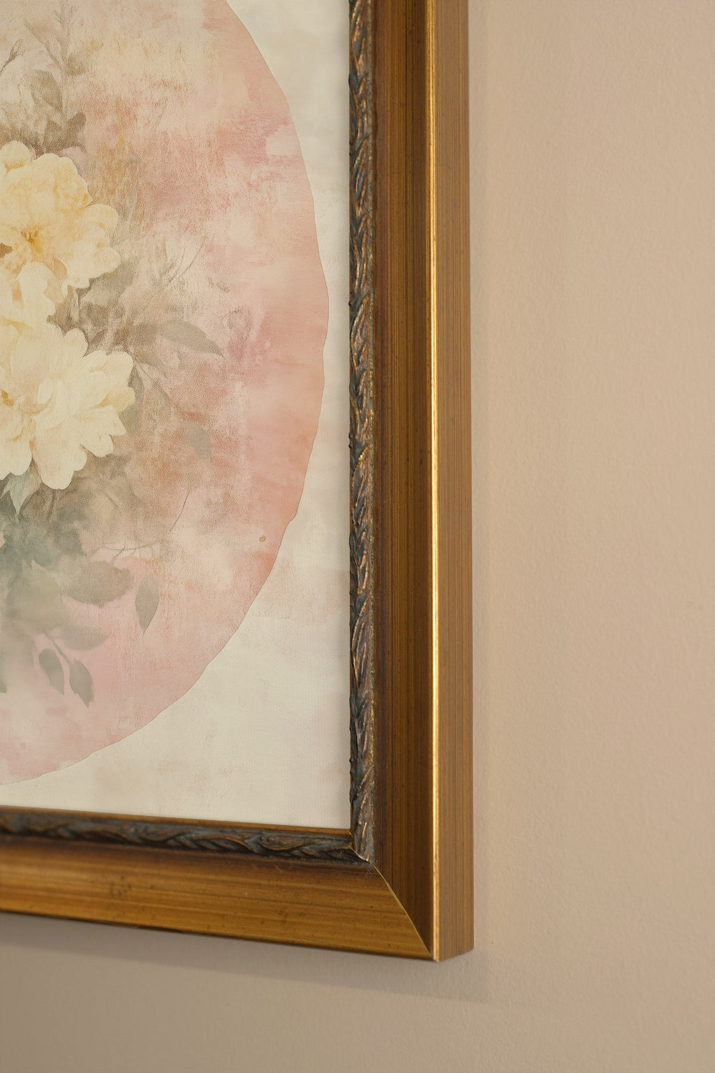 Floral Glow, Vintage Gold Frame