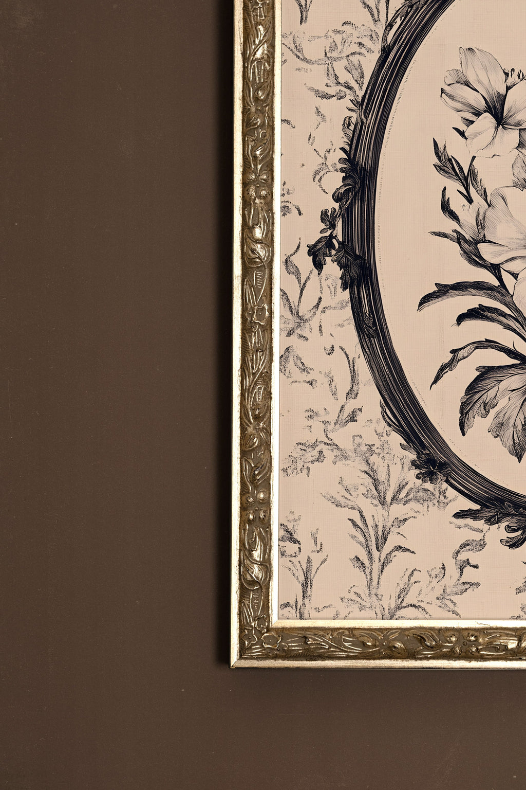 Floral Memory, Vintage Silver Frame