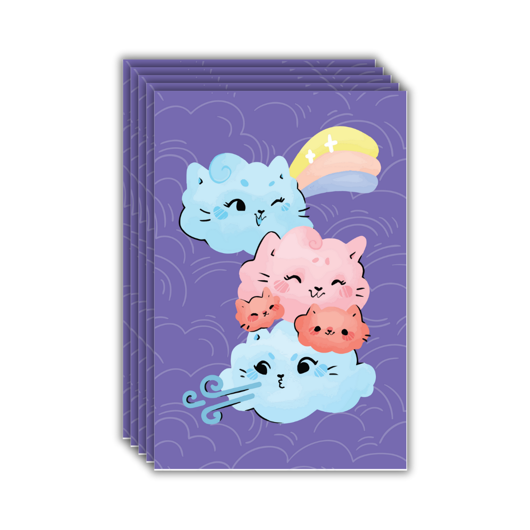 Cartes postales de chat et de nuage