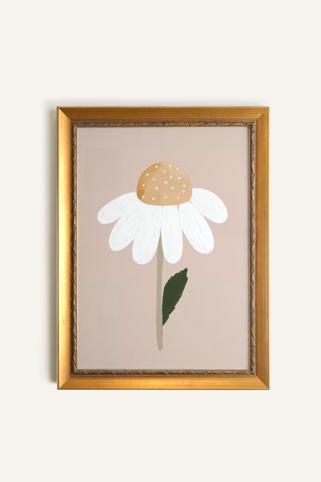 Golden Daisy, Vintage Frame in Gold