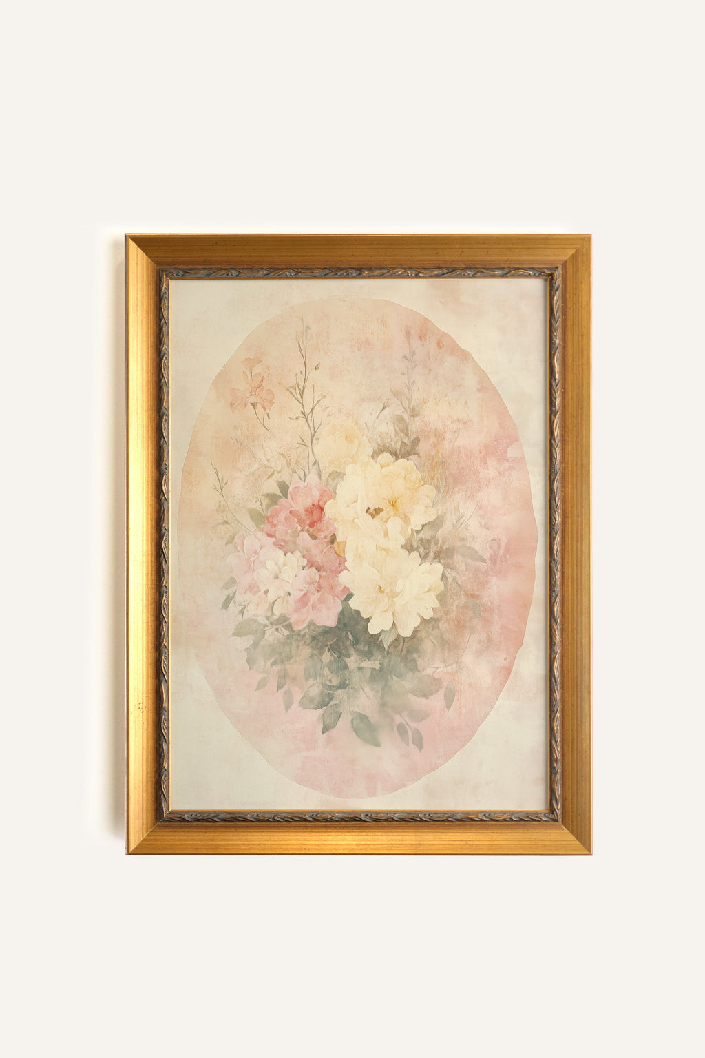 Floral Glow, Vintage Gold Frame