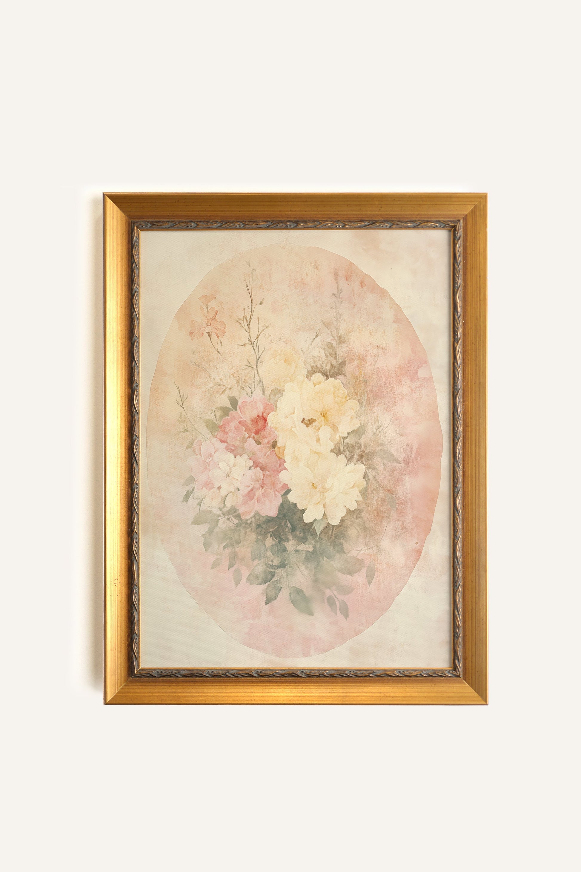 Floral Glow, Vintage Gold Frame