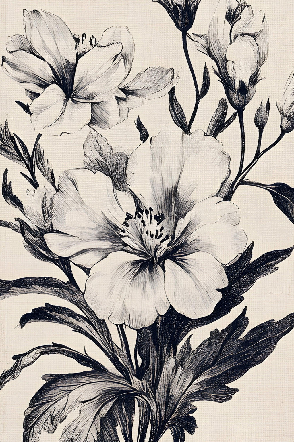 Floral Memory, Vintage Silver Frame
