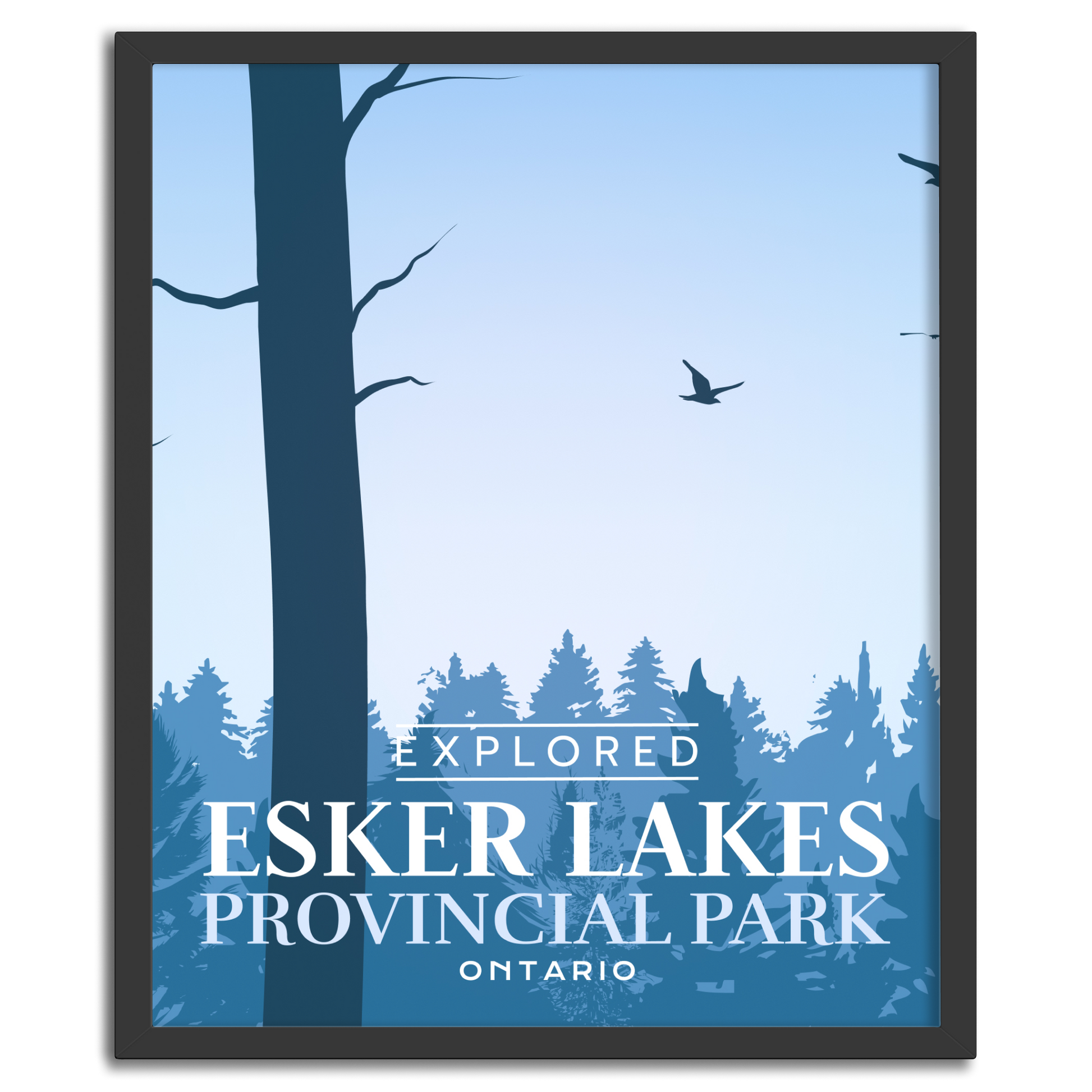 Affiche « Explorée » du parc provincial des lacs Esker