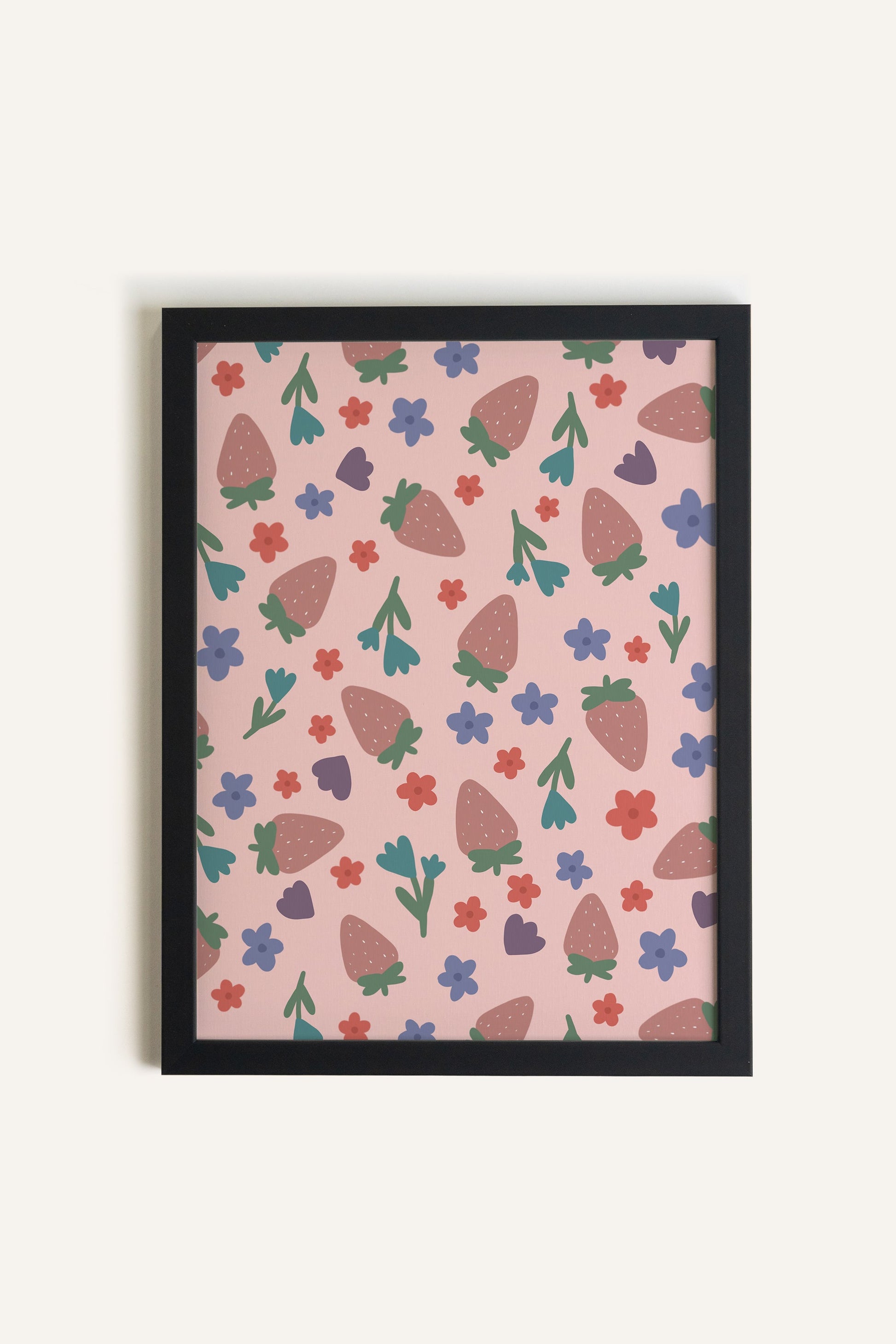 Strawberries Celebration, Framed Canvas