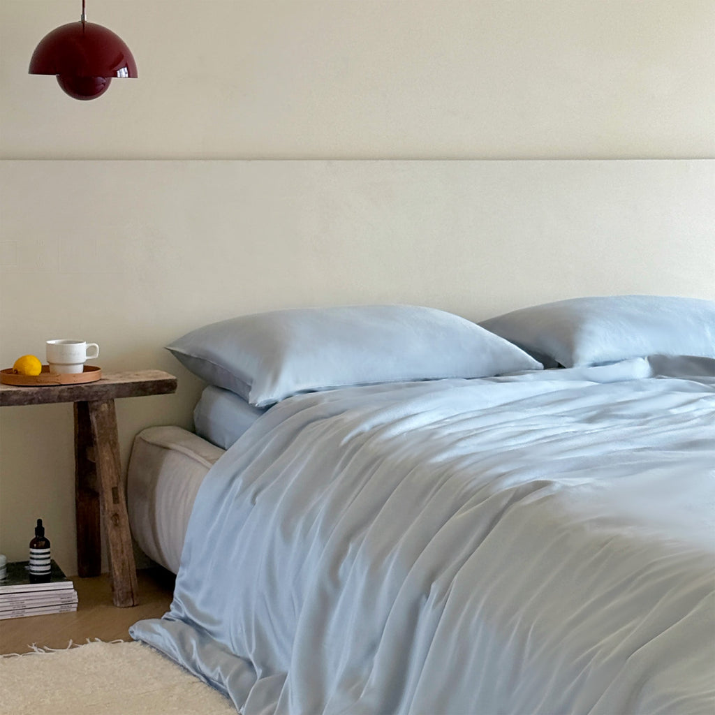 Ensemble de draps en satin de bambou biologique