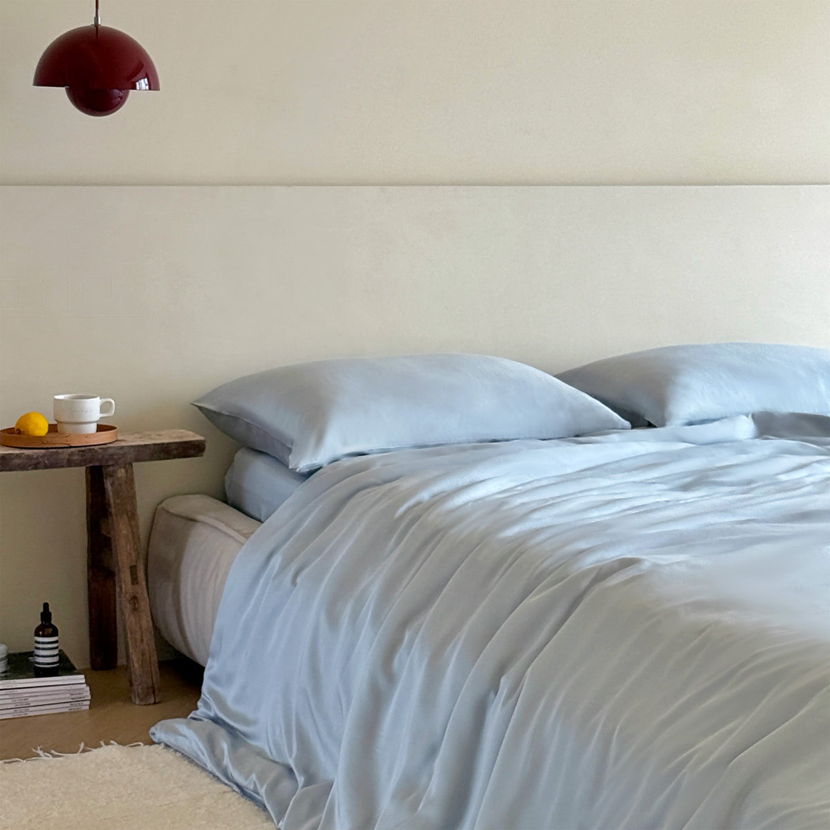 Ensemble de draps en satin de bambou biologique