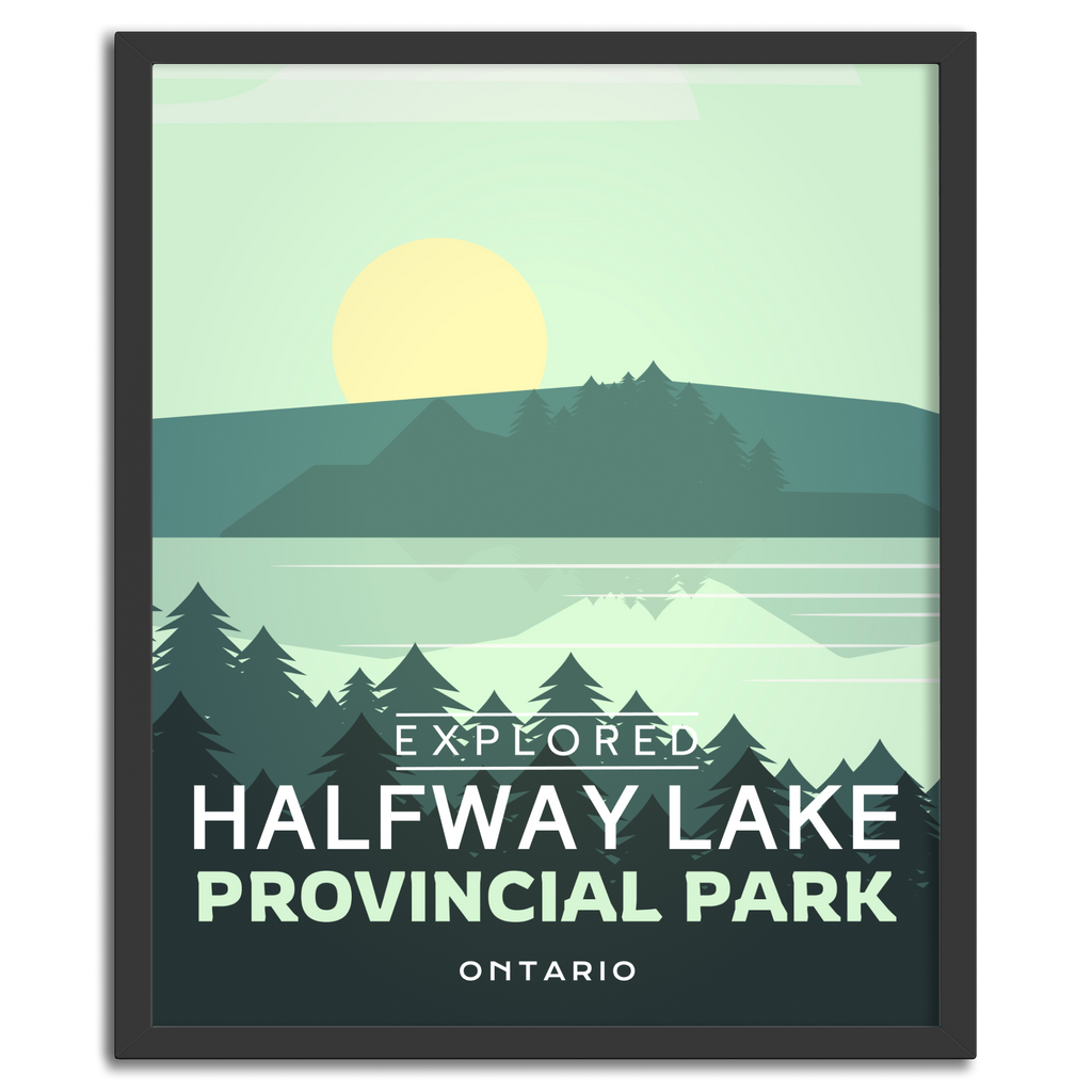 Affiche « Explorée » du parc provincial de Halfway Lake