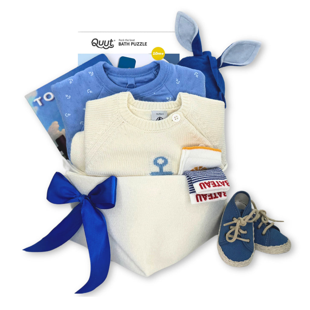 All Aboard Baby Boy Gift Basket