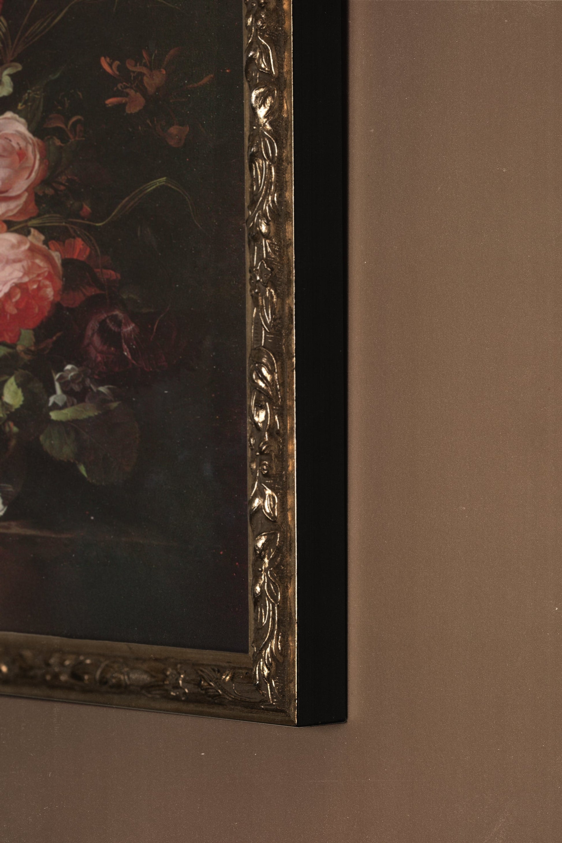 Baroque Bouquet, Vintage Silver Frame