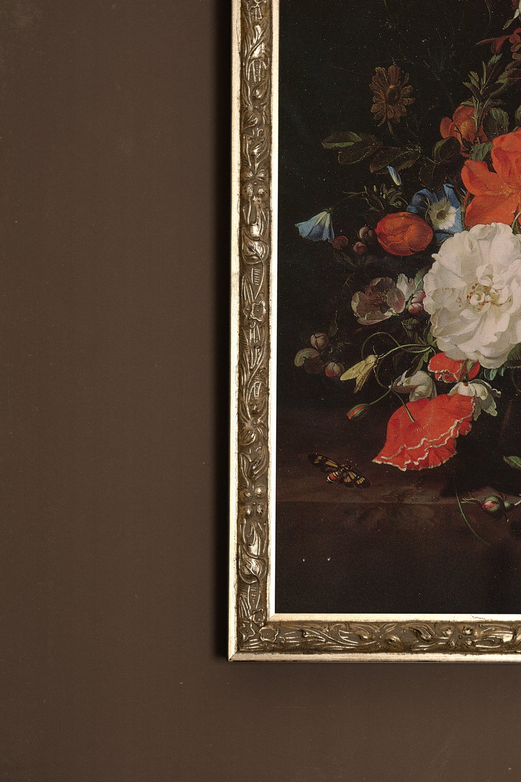 Baroque Bouquet, Vintage Silver Frame