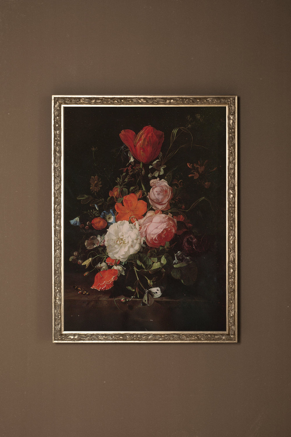 Baroque Bouquet, Vintage Silver Frame