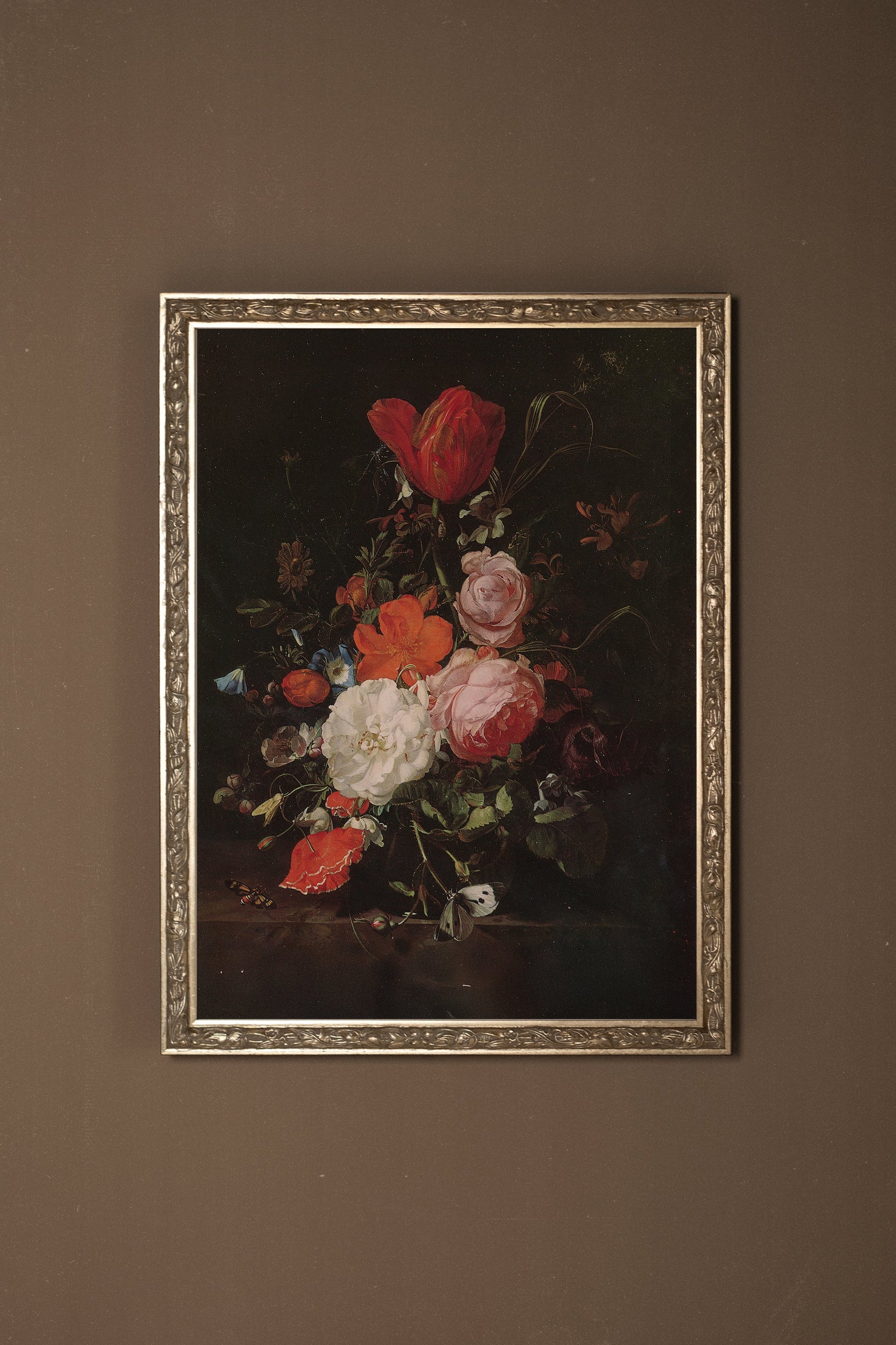 Baroque Bouquet, Vintage Silver Frame