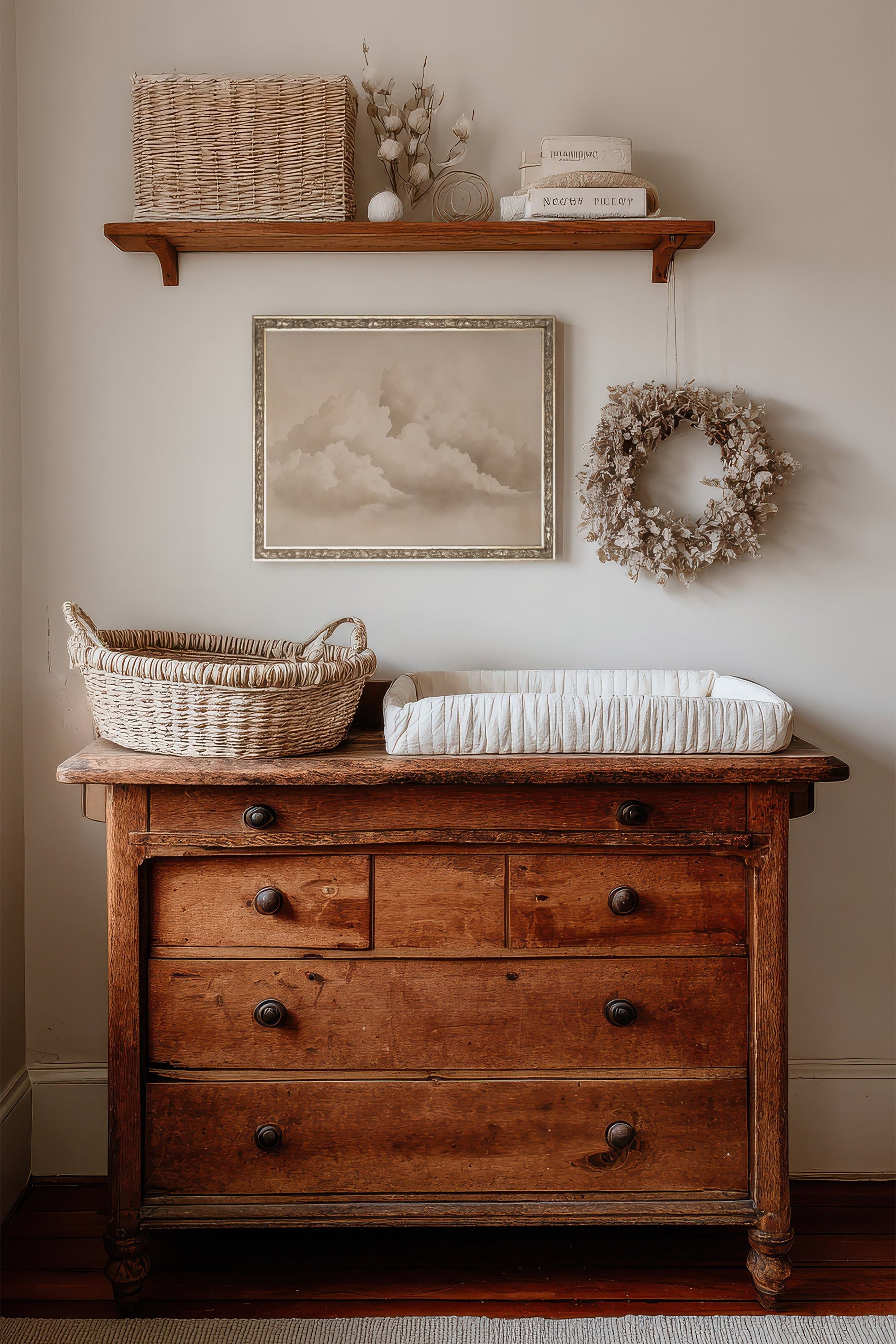 Cozy Clouds, Vintage Silver Frame
