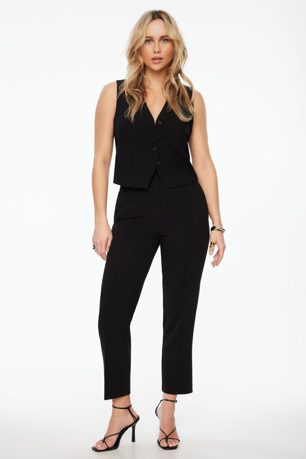 Slim Pintuck Ankle Pants
