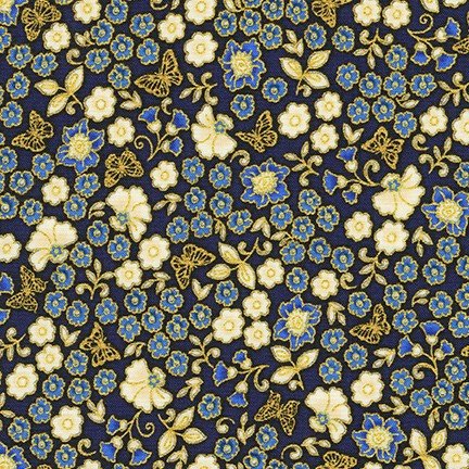 Bella Mariposa - Floral bleu marine