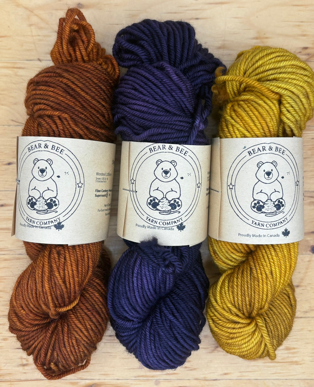 Superwash Merino - Worsted - 100g  Made in Canada