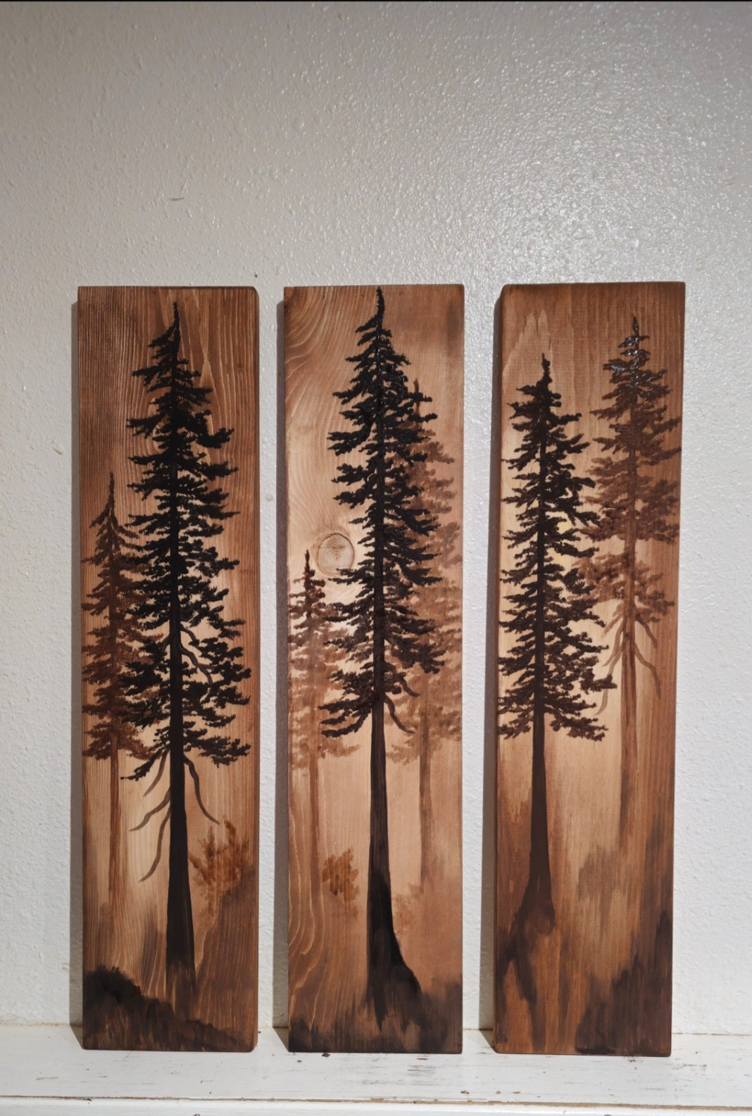 Wall art on wood wall decor(set of three) 24" by 5.5"