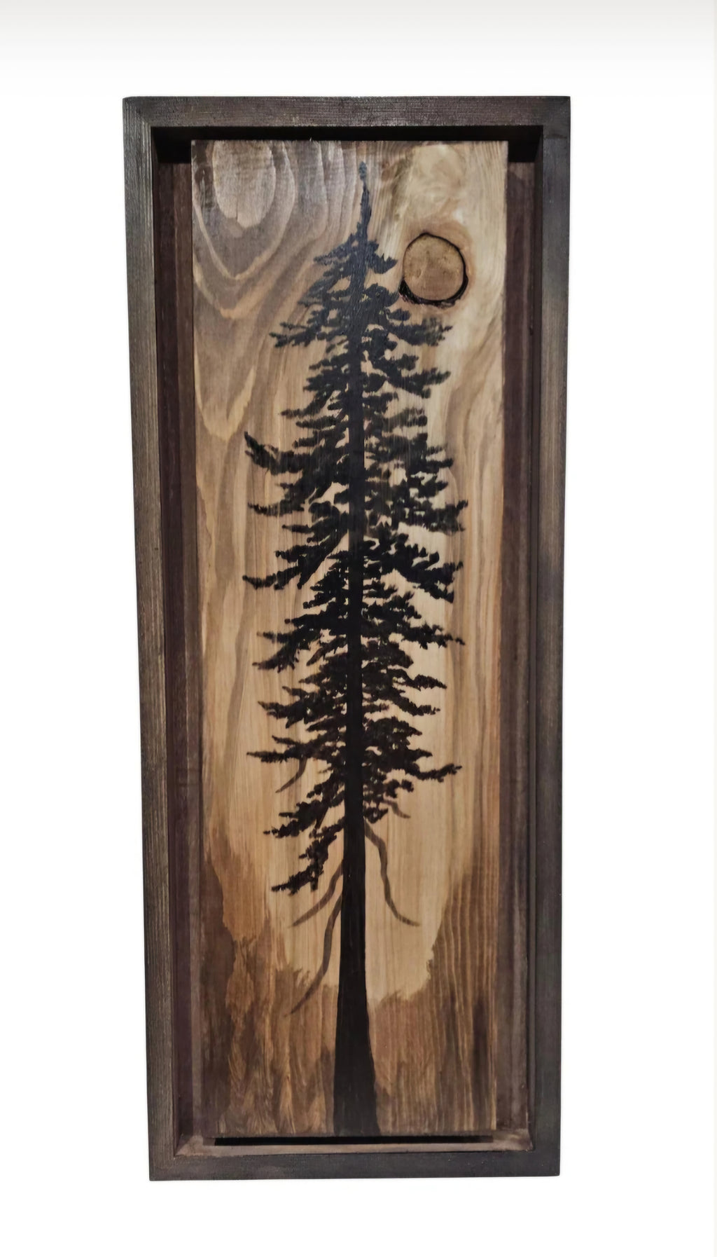 Hand painted and framed wall art decor on wood (19.5" by 7.75")