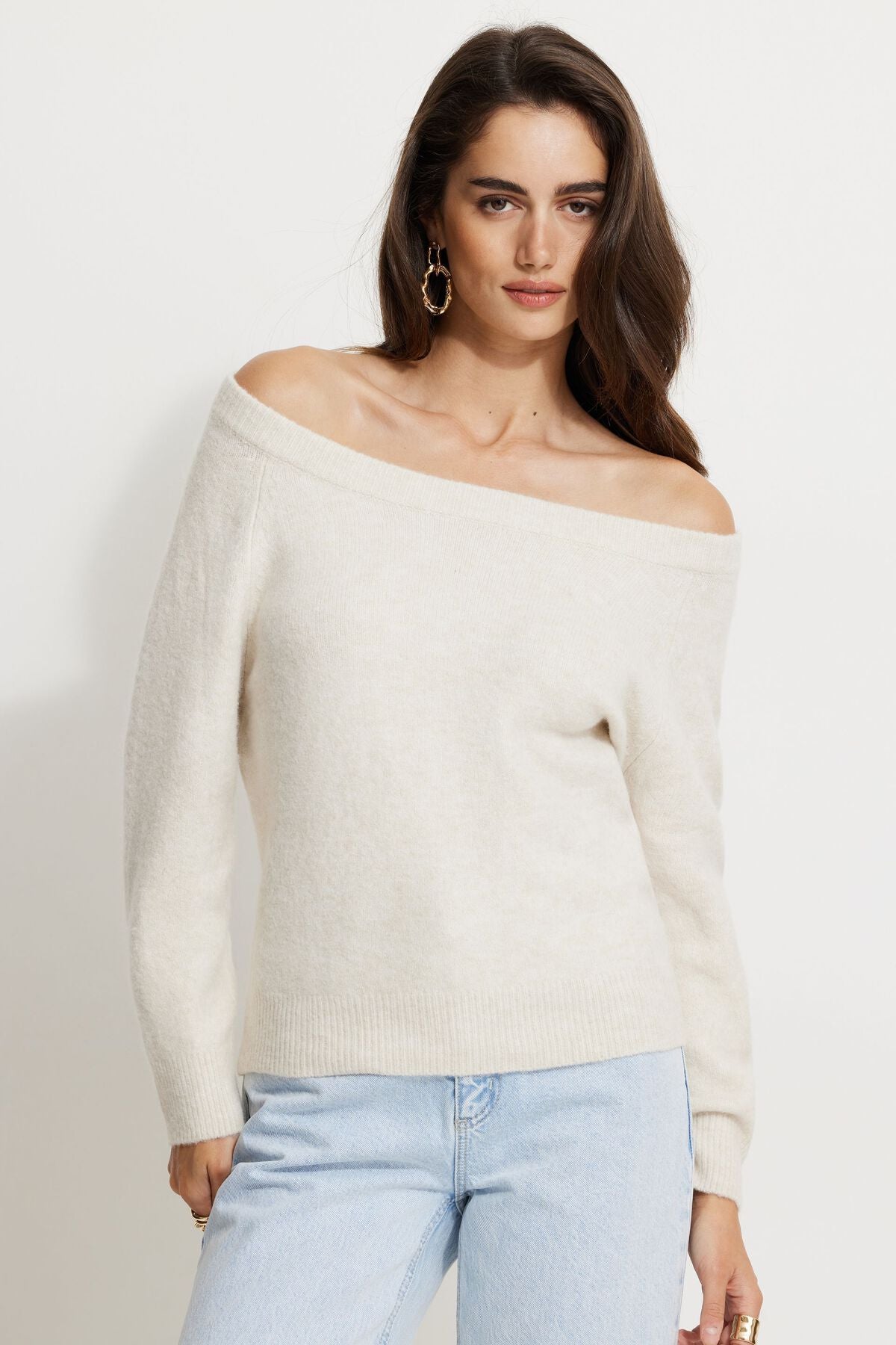 Heavenlyarn™ Off Shoulder Sweater