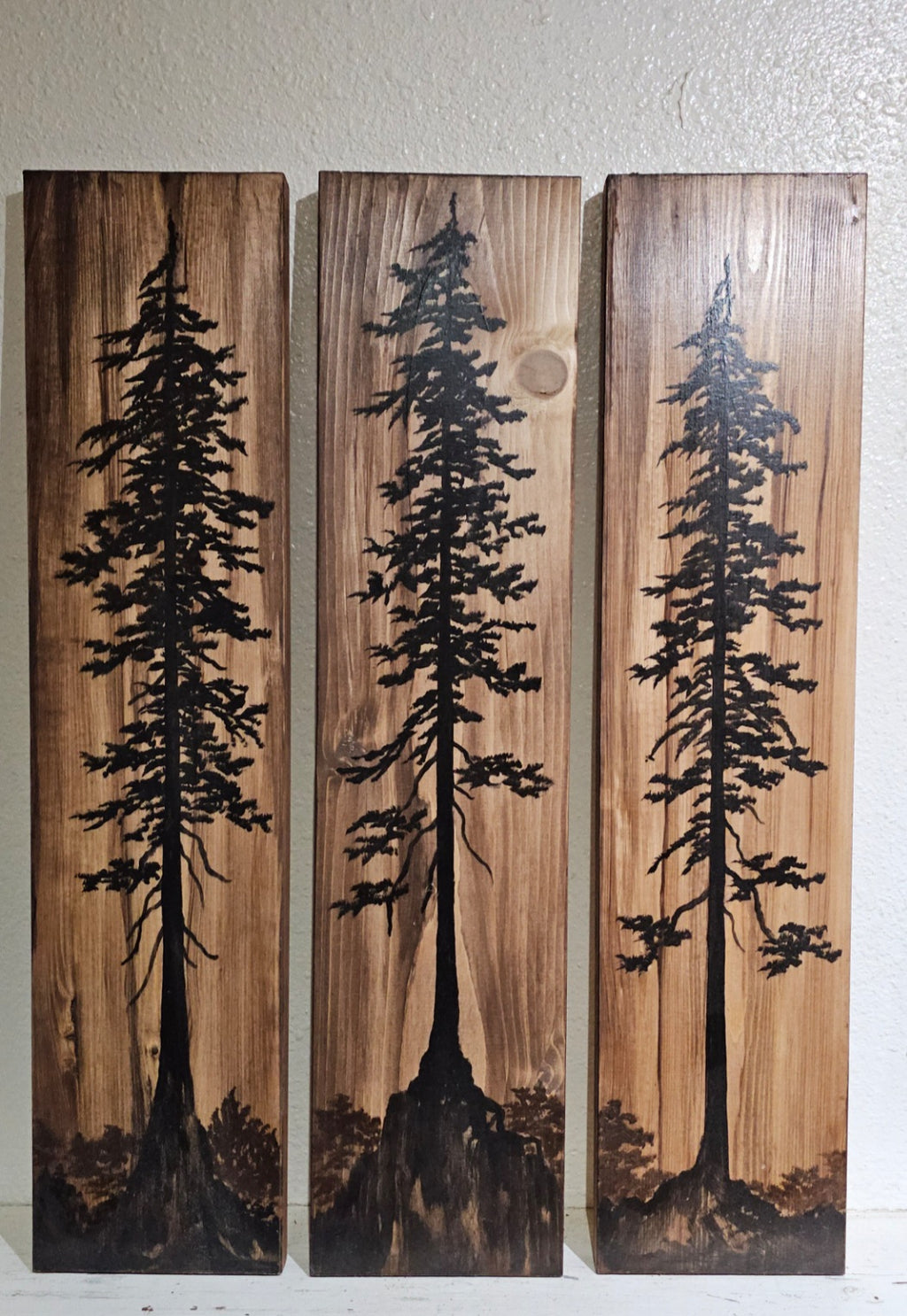 Wall art on wood wall decor(set of three) 24" by 5.5"