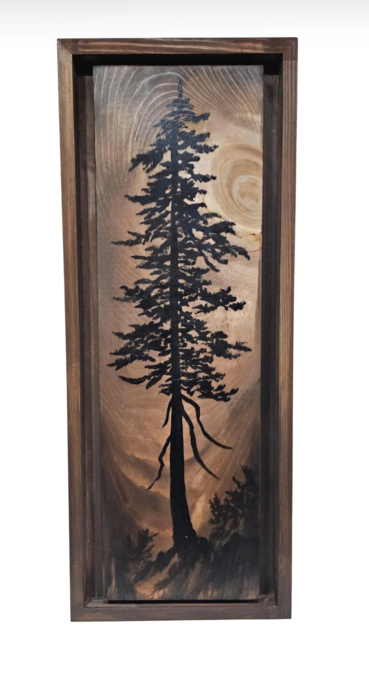 Hand painted and framed wall art decor on wood (19.5" by 7.75")