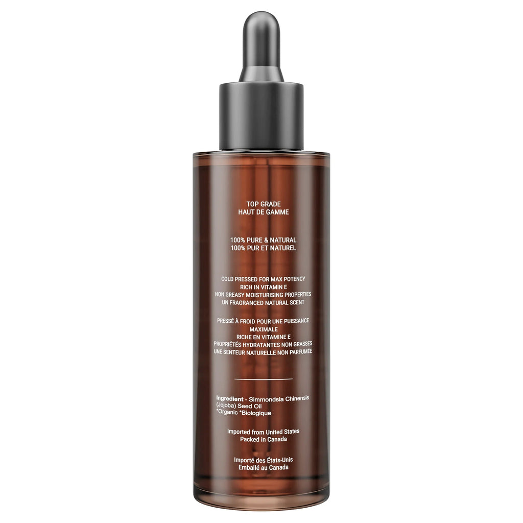 Canadian Grace 100% Organic Jojoba Oil – For Sensitive, Reactive & Acne-Prone Skin + Dry-Feeling or Oily Scalp